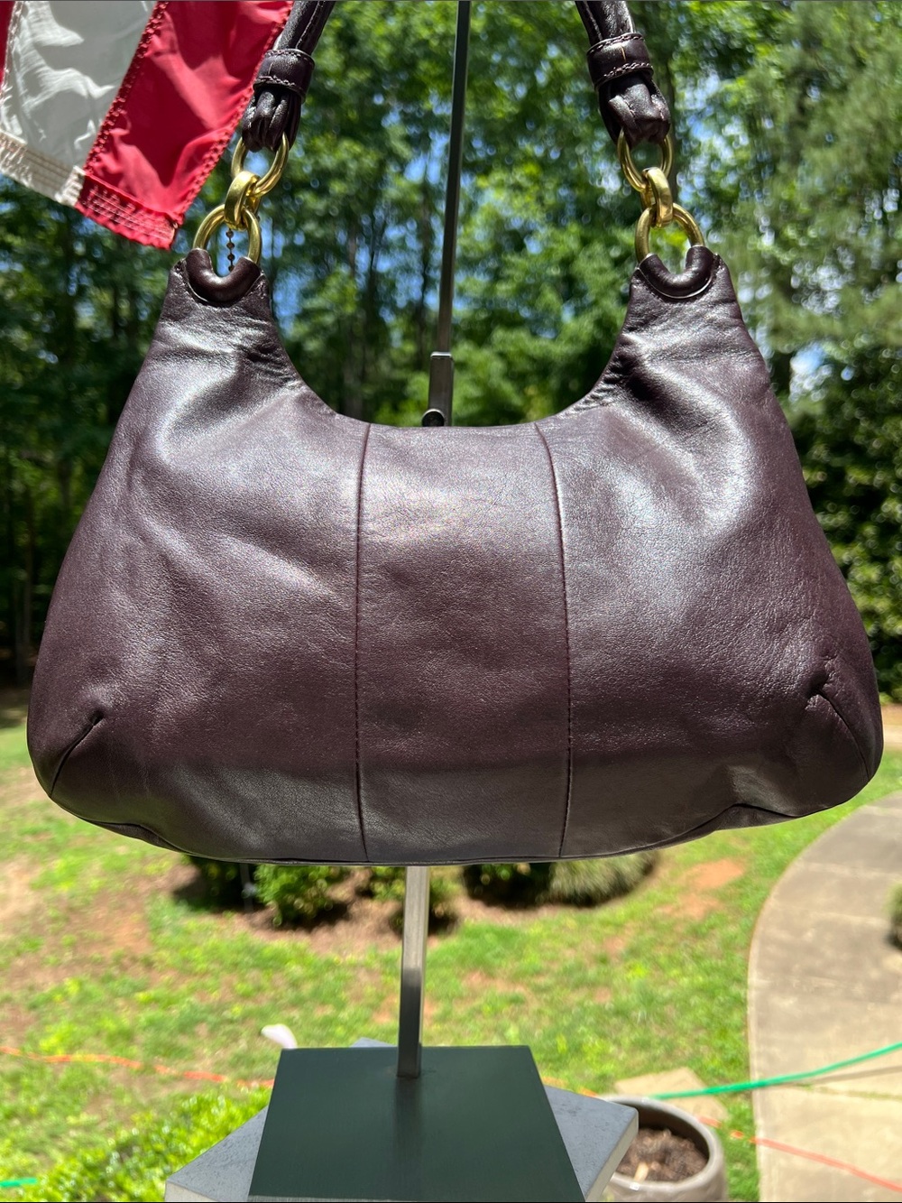 Coach Dark Brown Kristen Leather Hobo with Gold Hardware GUC - Picture 11 of 17